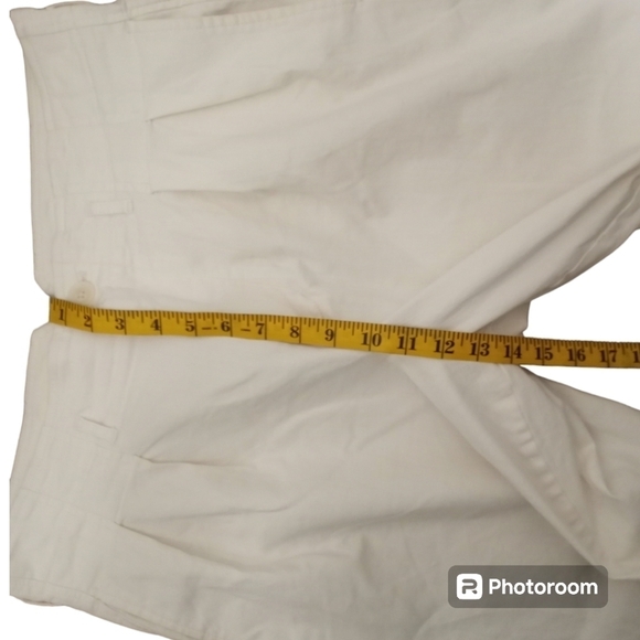 Maeve by Anthropologie Ivory High-Rise Wide-Leg Pleated Pants Size 12 - Picture 13 of 15